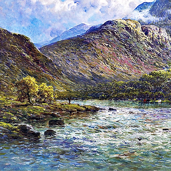 ポートマドックのスノードン山の川 A4