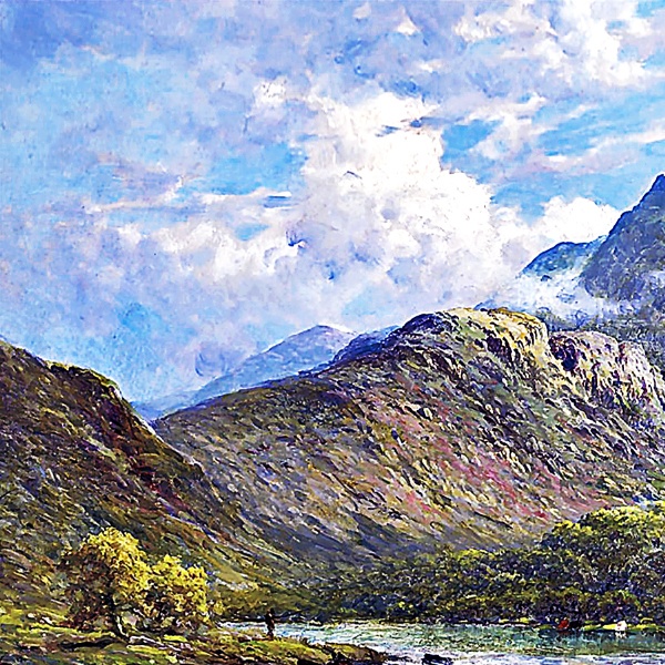 ポートマドックのスノードン山の川 A4