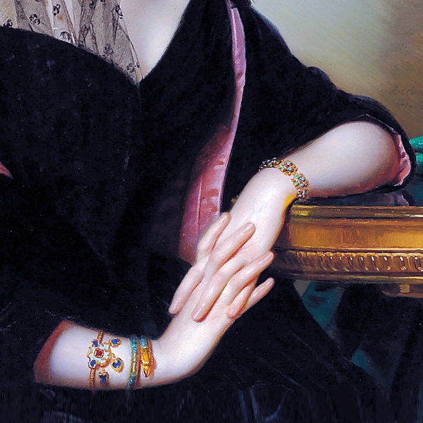 インテリアアート エナメルの腕輪をつけた女性の肖像 クラシック|デジタル・印刷対応