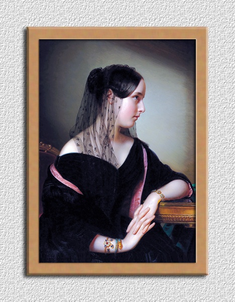 インテリアアート エナメルの腕輪をつけた女性の肖像 クラシック|デジタル・印刷対応
