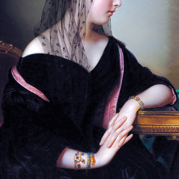 インテリアアート エナメルの腕輪をつけた女性の肖像 A3 クラシック