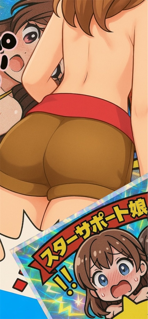 服を忘れたギャルのドタバタ　自作シール