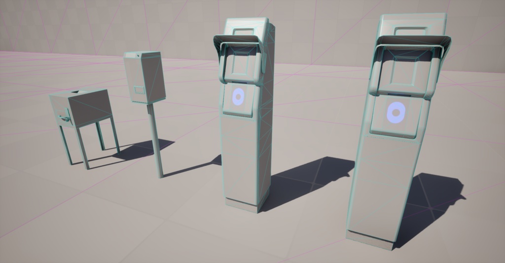 【3Dモデル】無人駅改札4点セット