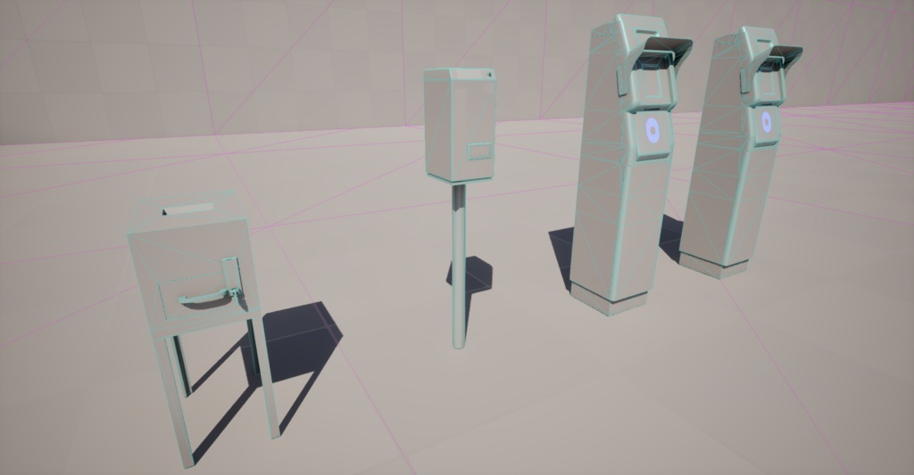 【3Dモデル】無人駅改札4点セット