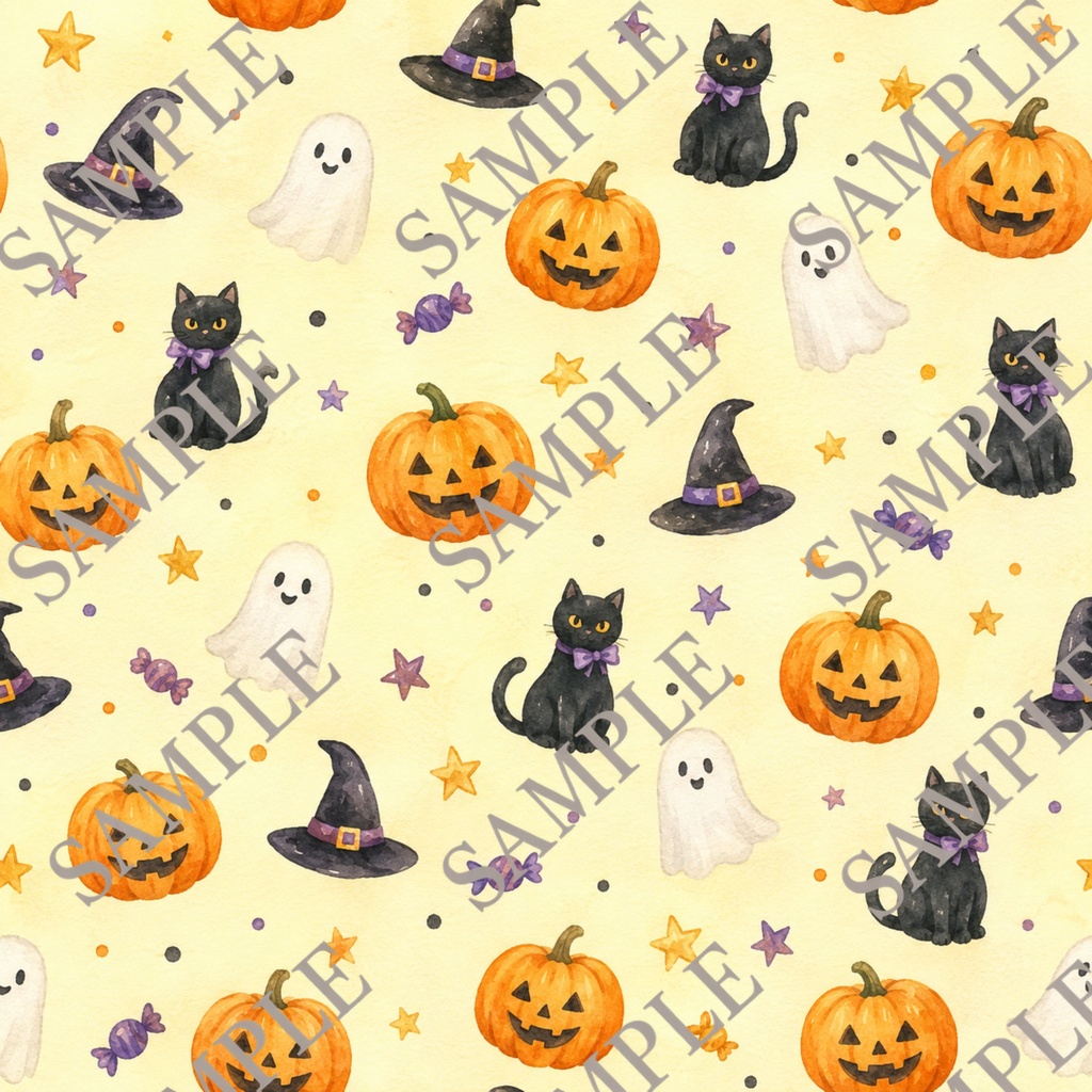 黒猫ハロウィンペーパー13枚|No.04