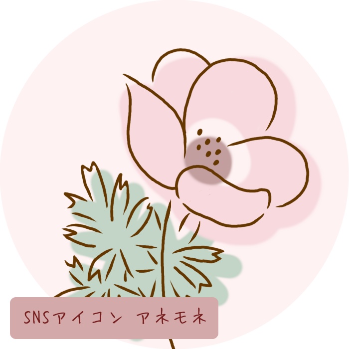 【SNSアイコン】 アネモネ (カラーバリエーション5種)