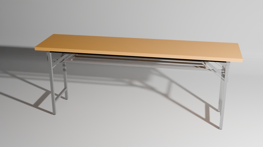 折りたたみ式 長机 3Dモデル（Blender対応）