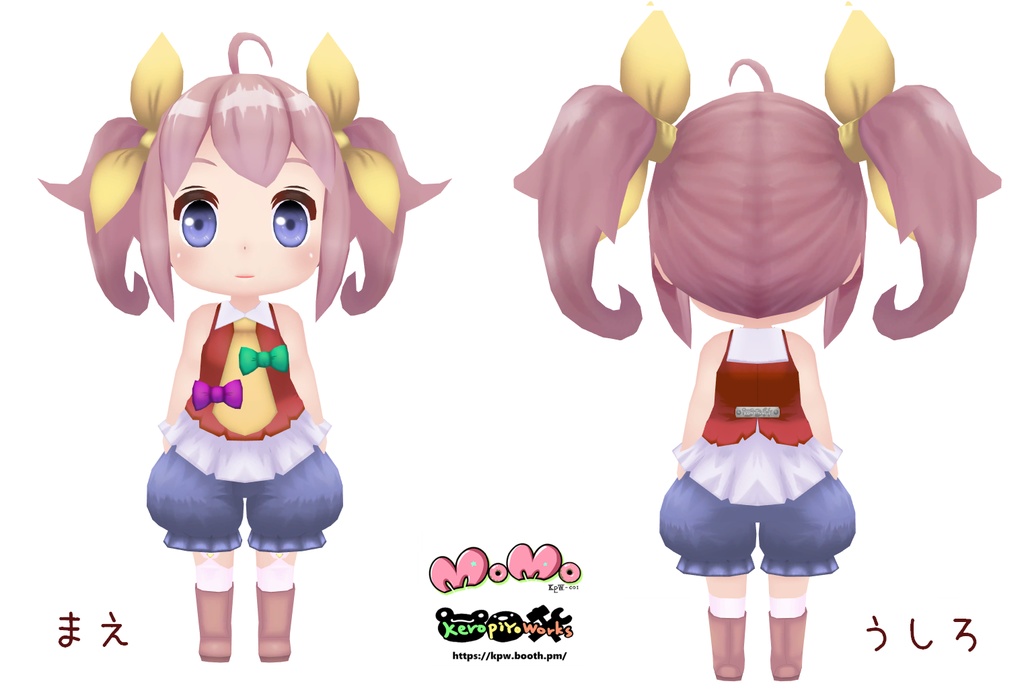 【オリジナル3Dアバター】KPW-001 momo (VRChat PC/Quest VirtualCast/Cluster対応)