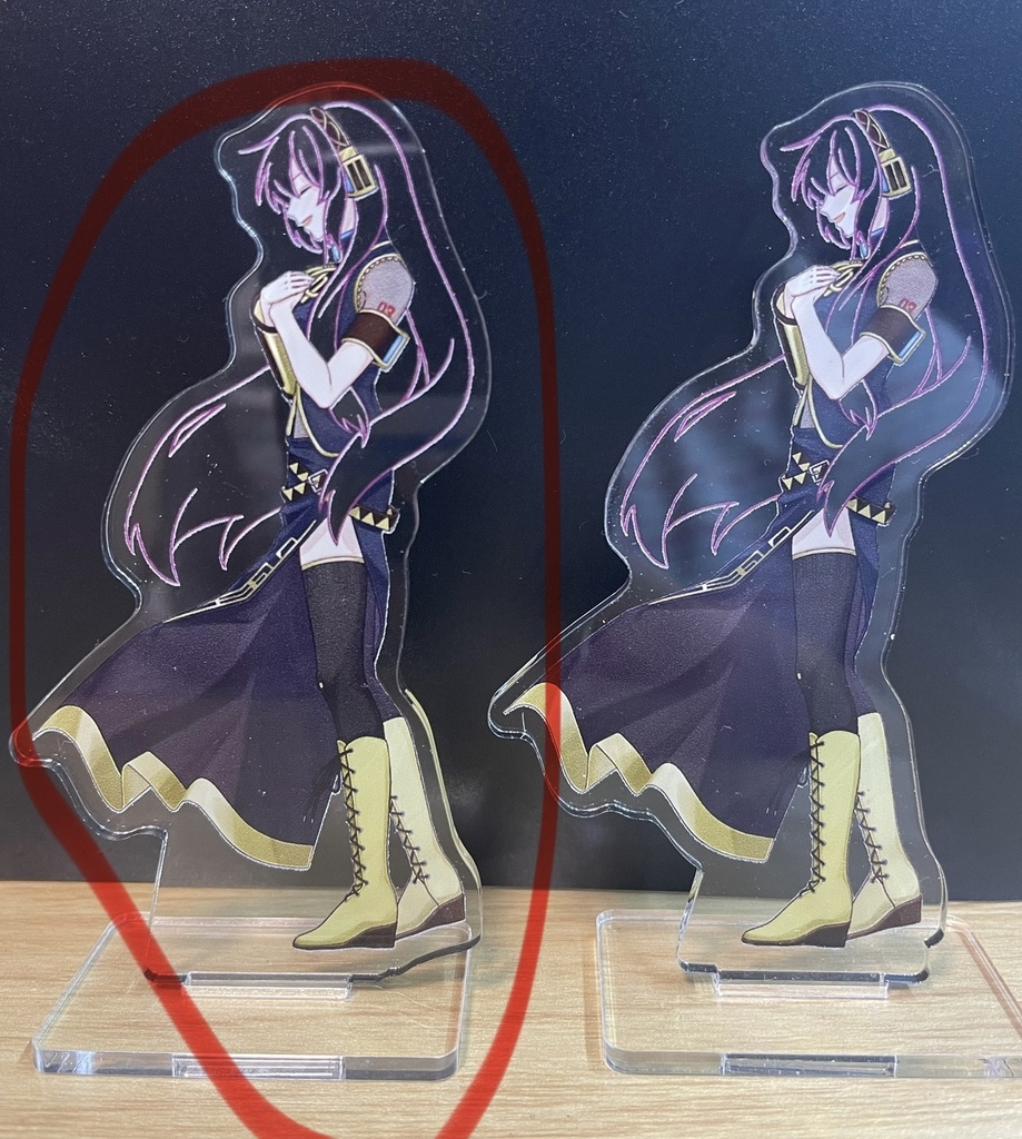 【アクスタ差し口差分違い】透けるアクリルスタンド　KAITO 巡音ルカ　差し口違い差分