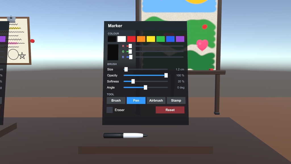 【VRChat ワールド用】LogicCuteGuy Paint Board - みんなで描けるお絵かきボード&ペン 7 種(画像スタンプ対応・全員に同期・後から入った人にも表示)