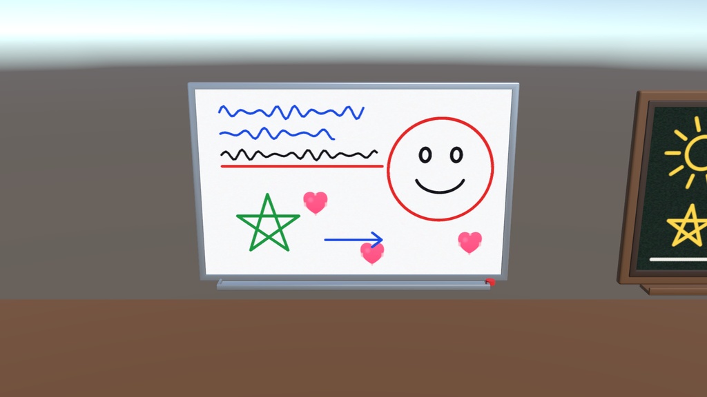 【VRChat ワールド用】LogicCuteGuy Paint Board - みんなで描けるお絵かきボード&ペン 7 種(画像スタンプ対応・全員に同期・後から入った人にも表示)