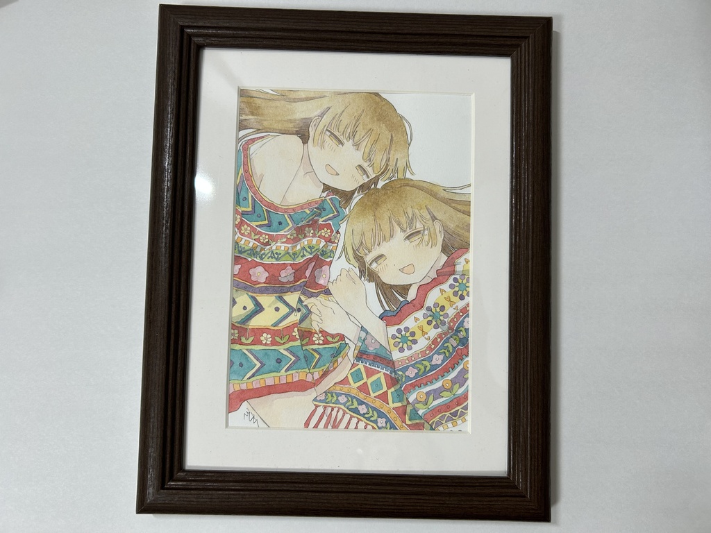 原画「くるまる、ふたり」