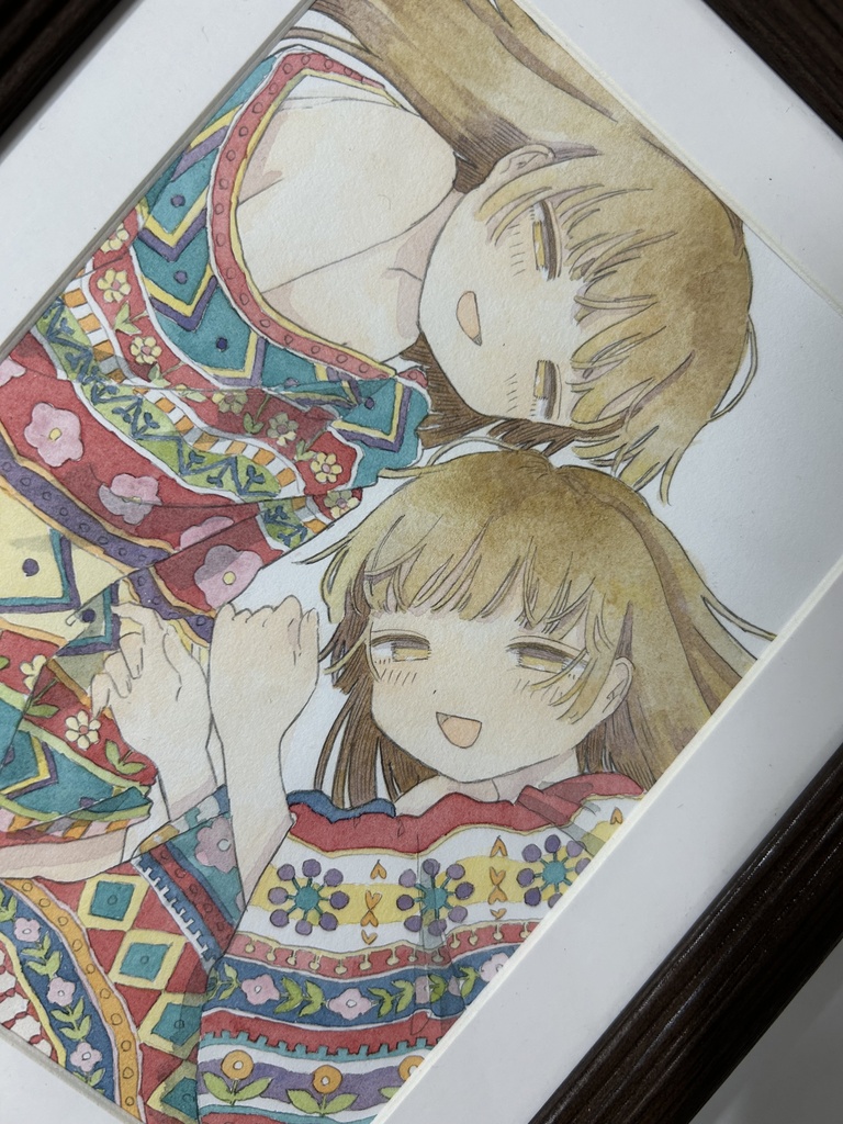 原画「くるまる、ふたり」