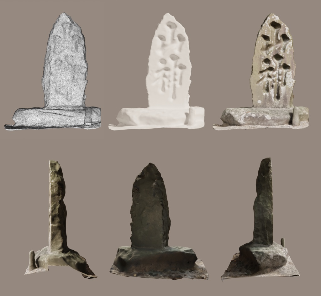 【3Dモデル】石碑【山神碑】