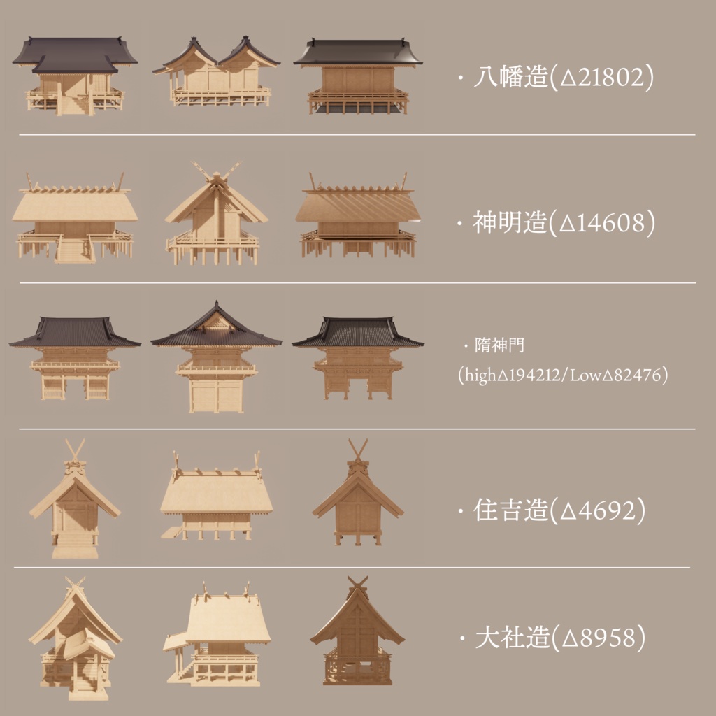 【3Dモデル】神社造りまとめ