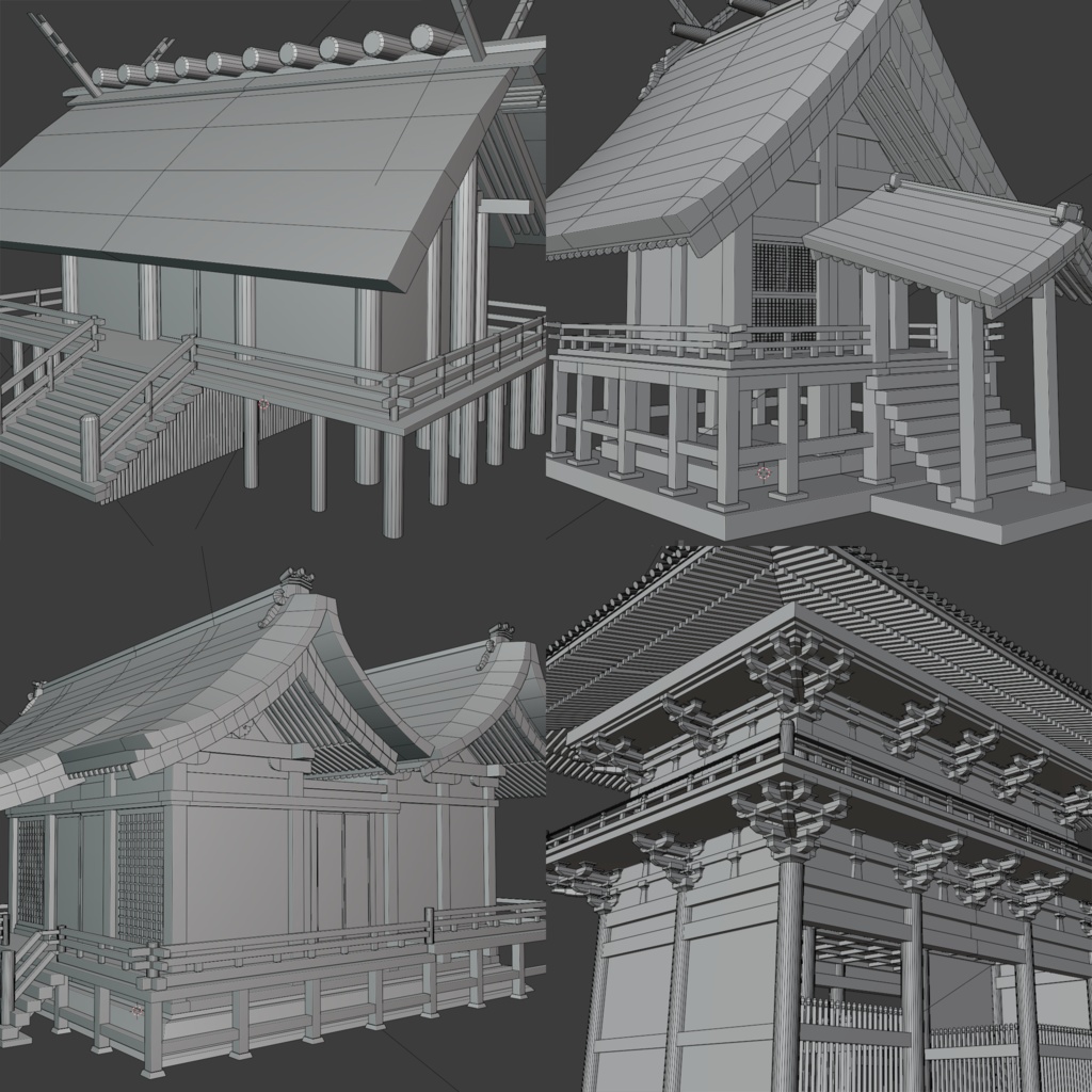 【3Dモデル】神社造りまとめ