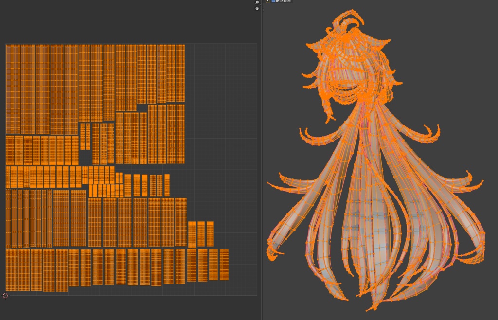塗らずに髪テクスチャを作れるマテリアル(Blenderノード)