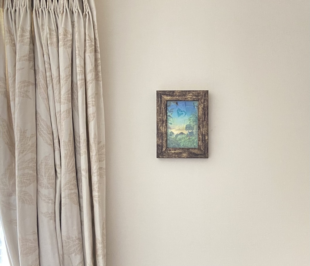 【額装原画】朝の緑の向こうに