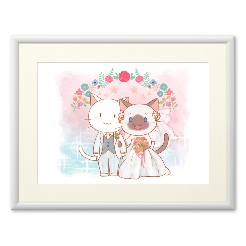 ウェディングシャムちゃん 複製画