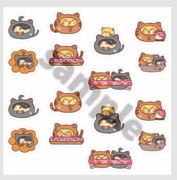 にゃんこメメラギフレークシール