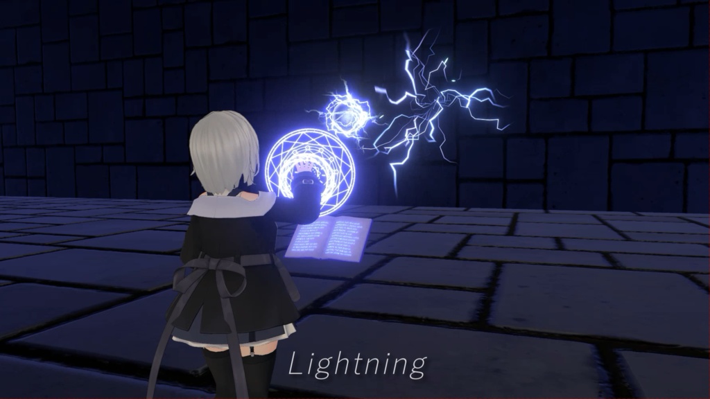 【VRChat想定・MA対応】魔導書と5種の魔法(火・氷・雷・風・土)