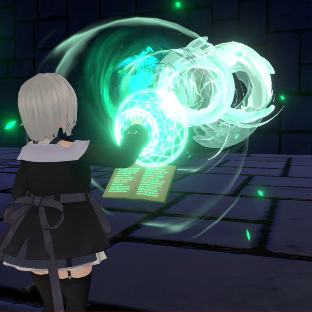 【VRChat想定・MA対応】魔導書と5種の魔法(火・氷・雷・風・土)