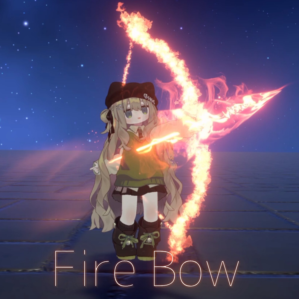 【VRChat想定・MA対応】火炎の弓矢 / Fire Bow