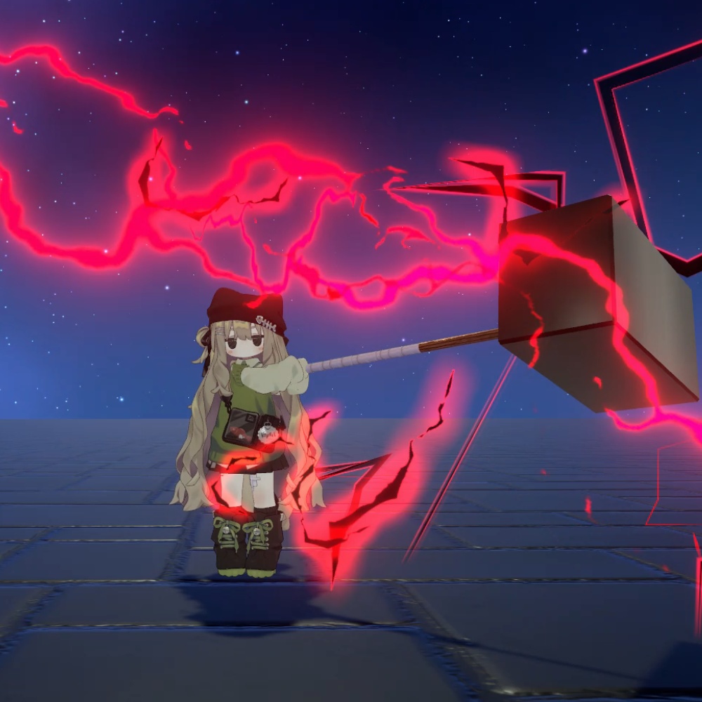【VRChat・MA魔法武器】鉄雷ハンマー / Thunder Hammer-Lightning