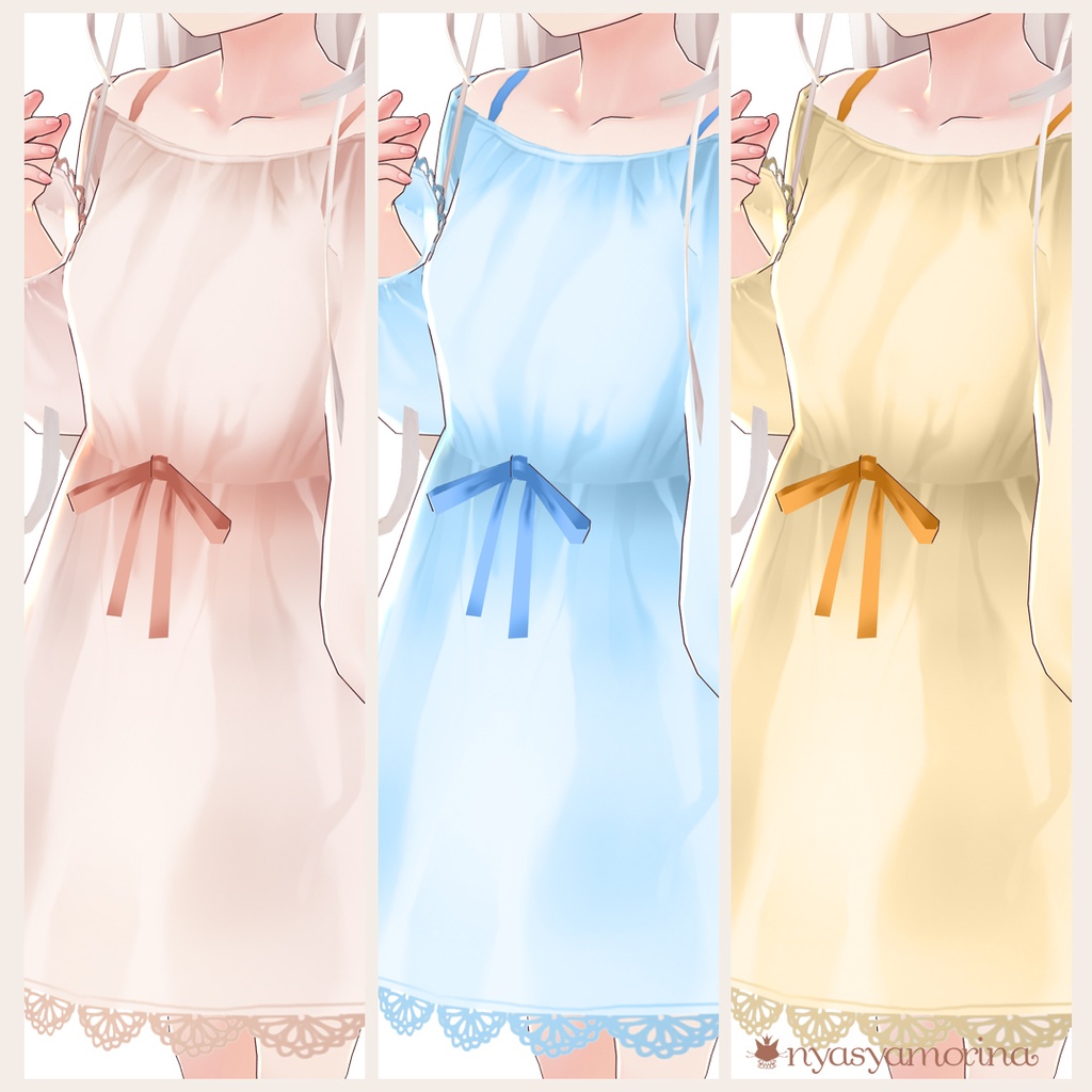 〖無料/ご支援〗オフショルワンピース(VRoid用衣装)