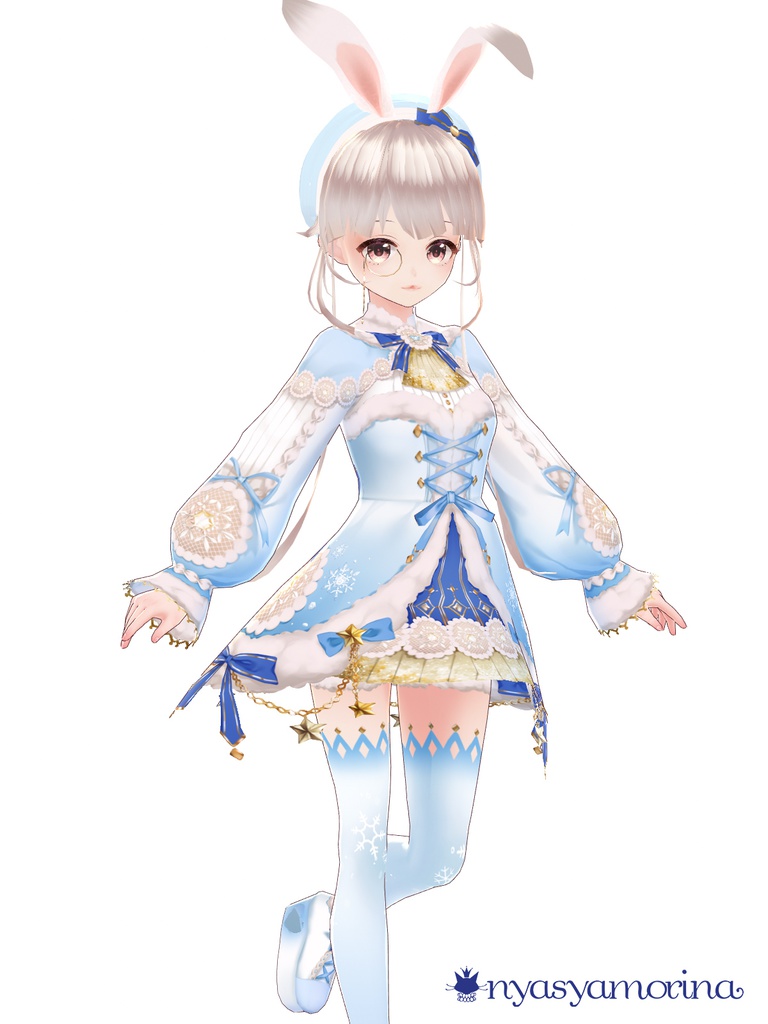 もこもこ雪ドレス(VRoid用衣装)