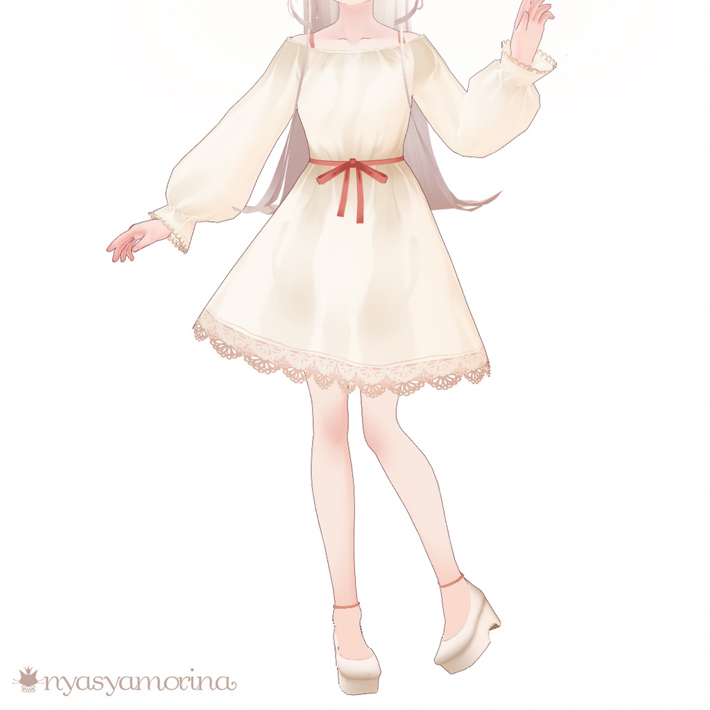 〖無料/ご支援〗ストラップパンプス(VRoid用衣装)