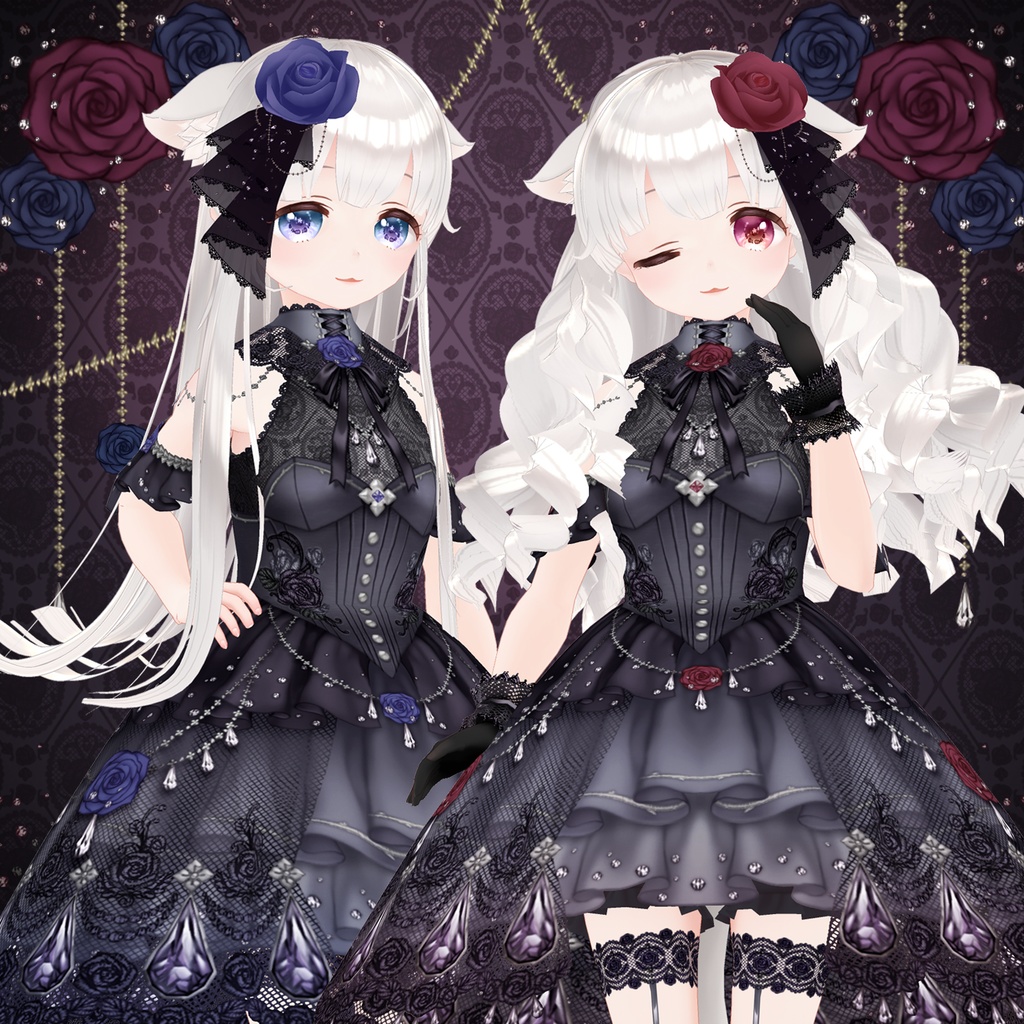 レイニーローズドレス_ver.2(VRoid用衣装)