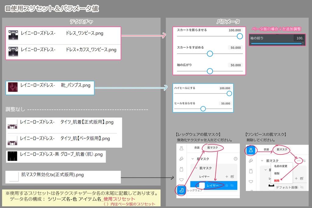 レイニーローズドレス_ver.2(VRoid用衣装)