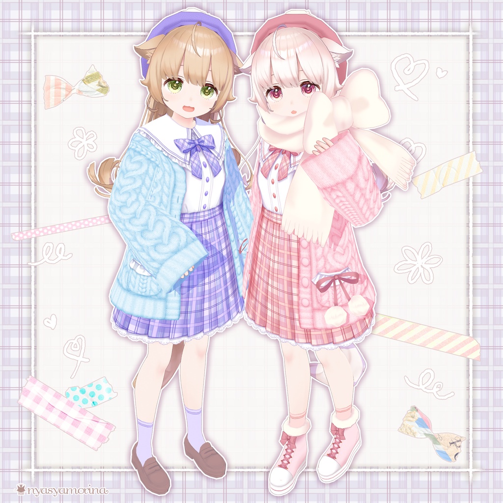 ぽかぽかガーリーコーデセット(VRoid用衣装)