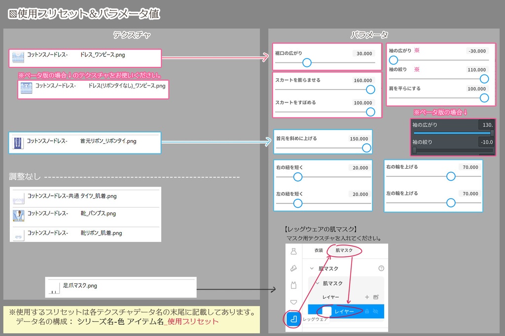 コットンスノードレス(VRoid用衣装)