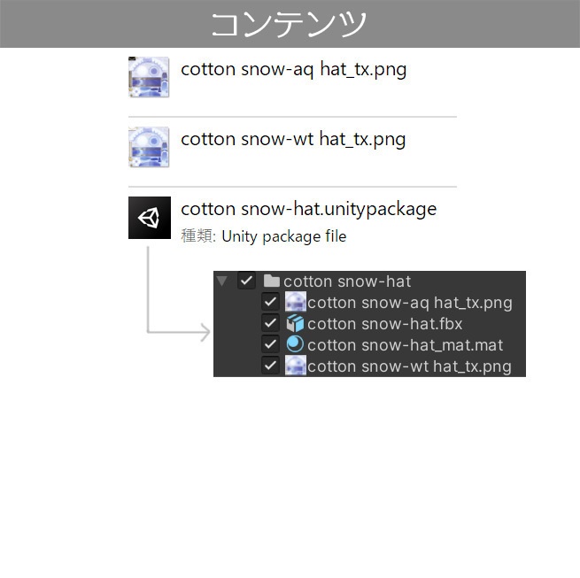コットンスノーハット(2色セット)
