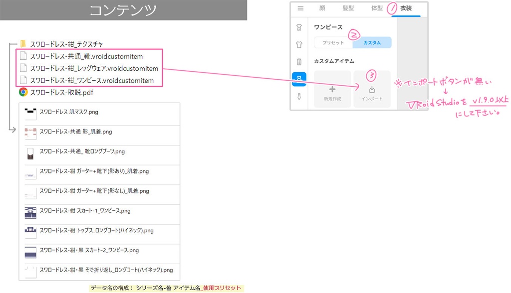 スワロードレス(VRoid用衣装)