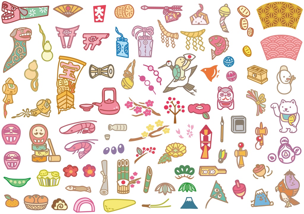 【2026年賀状素材】データ販売・午イラストや縁起物