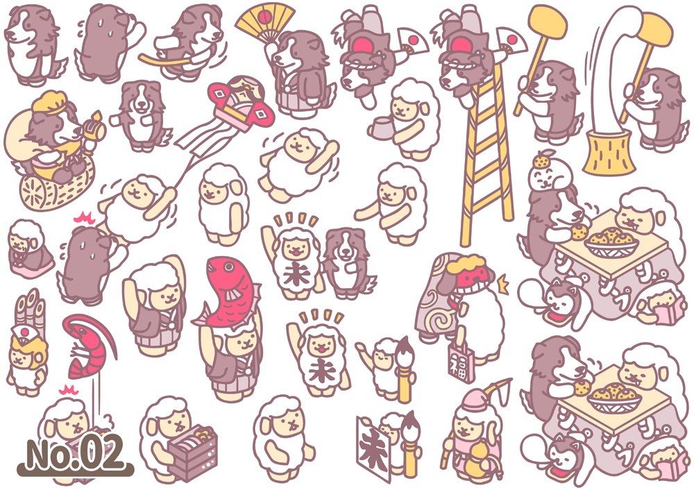 【2027年賀状素材】データ販売・干支イラストや縁起物
