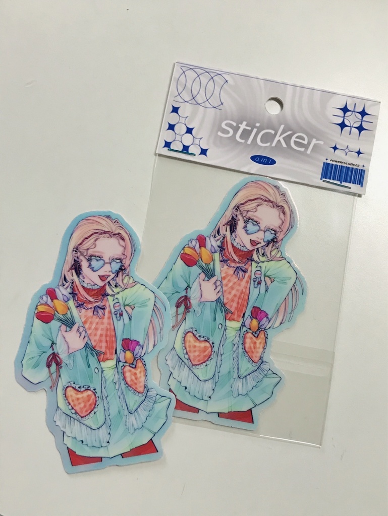 ブルーホログラムステッカー4種