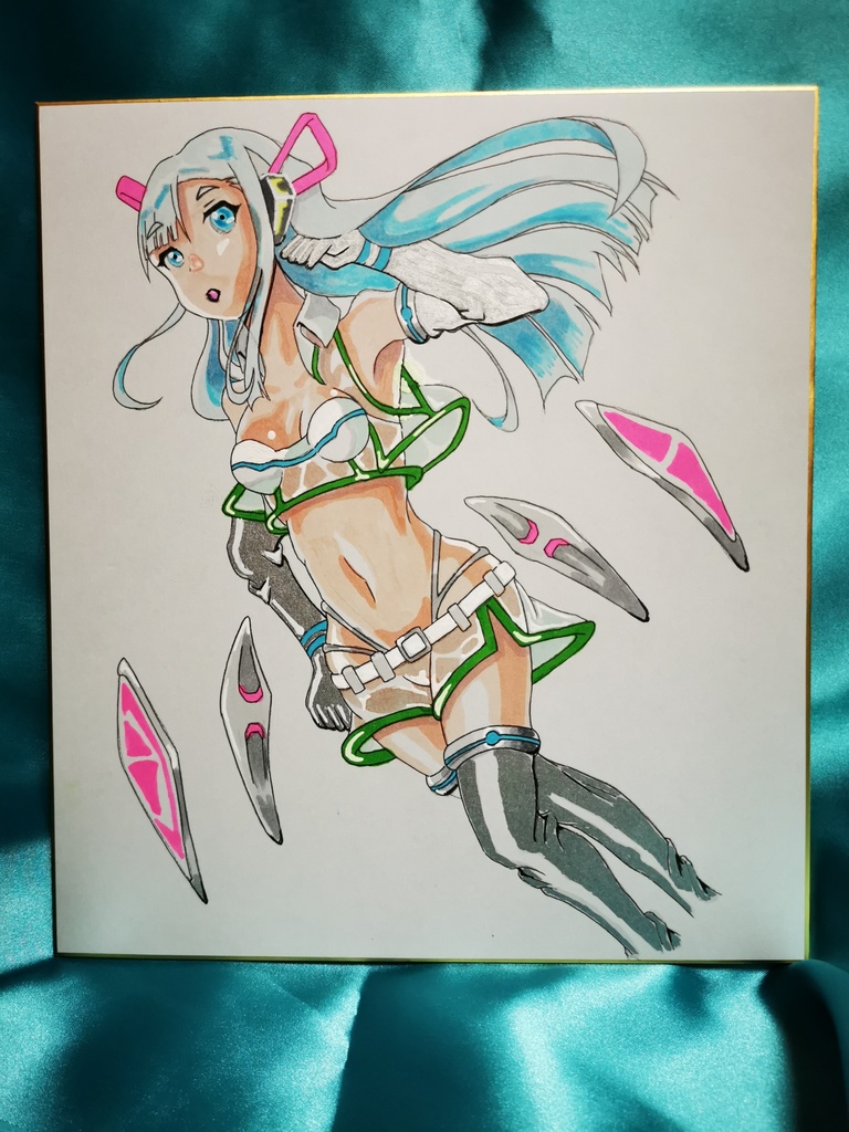 オリジナル手描きイラスト色紙　へいあん!ナギ