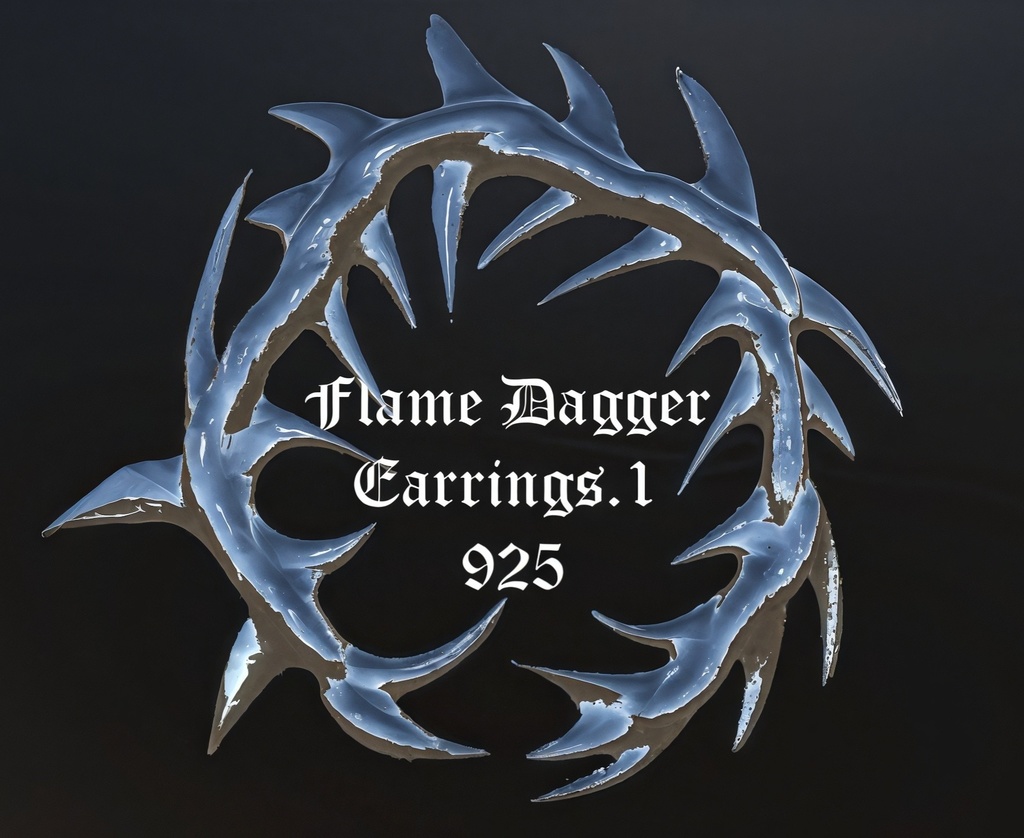 【VRChat想定】Flame Dagger Earrings.1