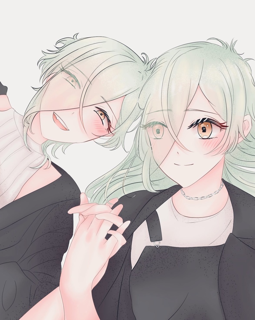 単品【膝丸(女体化)×膝丸(女体化)】現パロ FAイラストポストカード