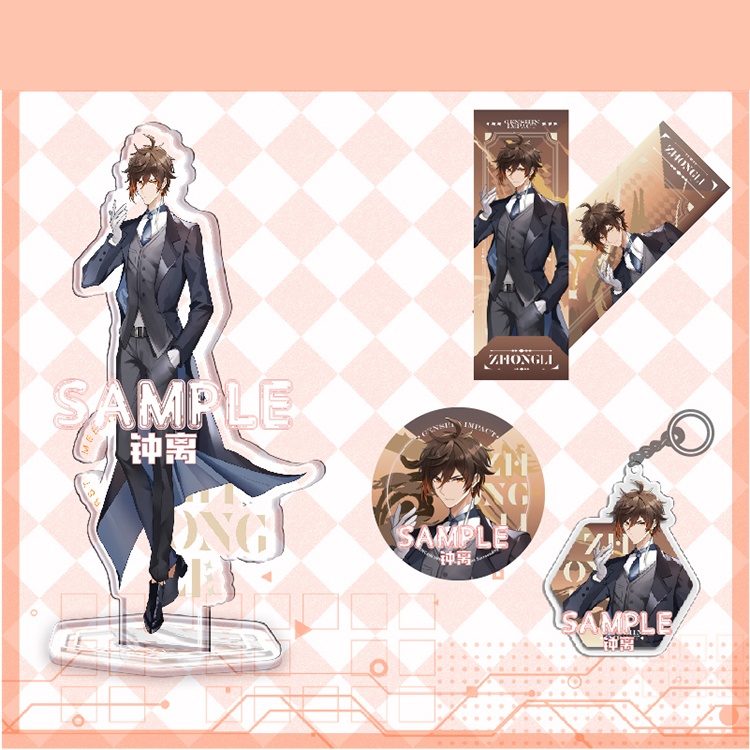 Genshin Impact 原神 鍾離 スカラマシュ タルタリヤ ディルック アクリルキーホルダー アクリルスタンド ブックマーク 缶バッジ