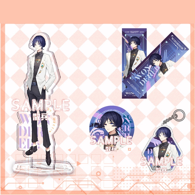 Genshin Impact 原神 鍾離 スカラマシュ タルタリヤ ディルック アクリルキーホルダー アクリルスタンド ブックマーク 缶バッジ