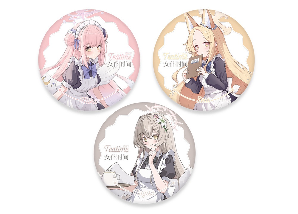 Blue Archive bluearchive ブルーアーカイブ 桐藤ナギサ 聖園ミカ 百合園セイア アクリルスタンド 缶バッジ コースター