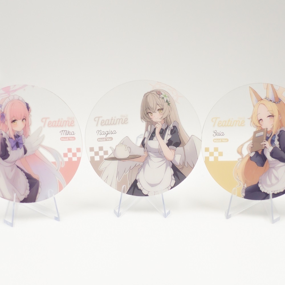 Blue Archive bluearchive ブルーアーカイブ 桐藤ナギサ 聖園ミカ 百合園セイア アクリルスタンド 缶バッジ コースター