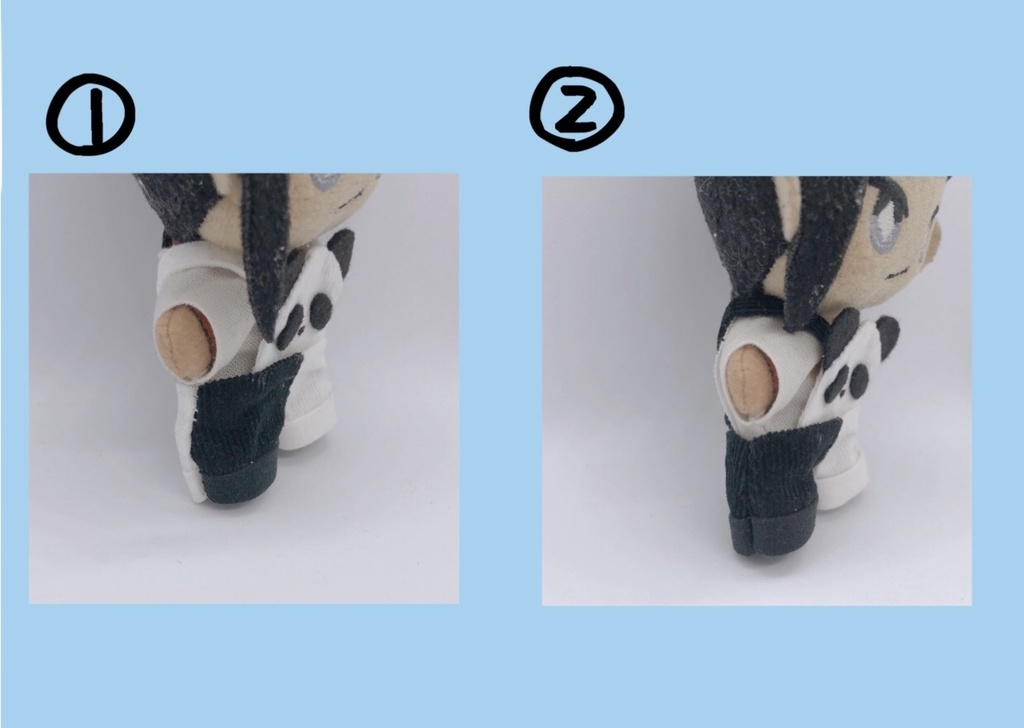 10cmぬいぐるみと12cmぬいぐるみ用 パンダサロペット