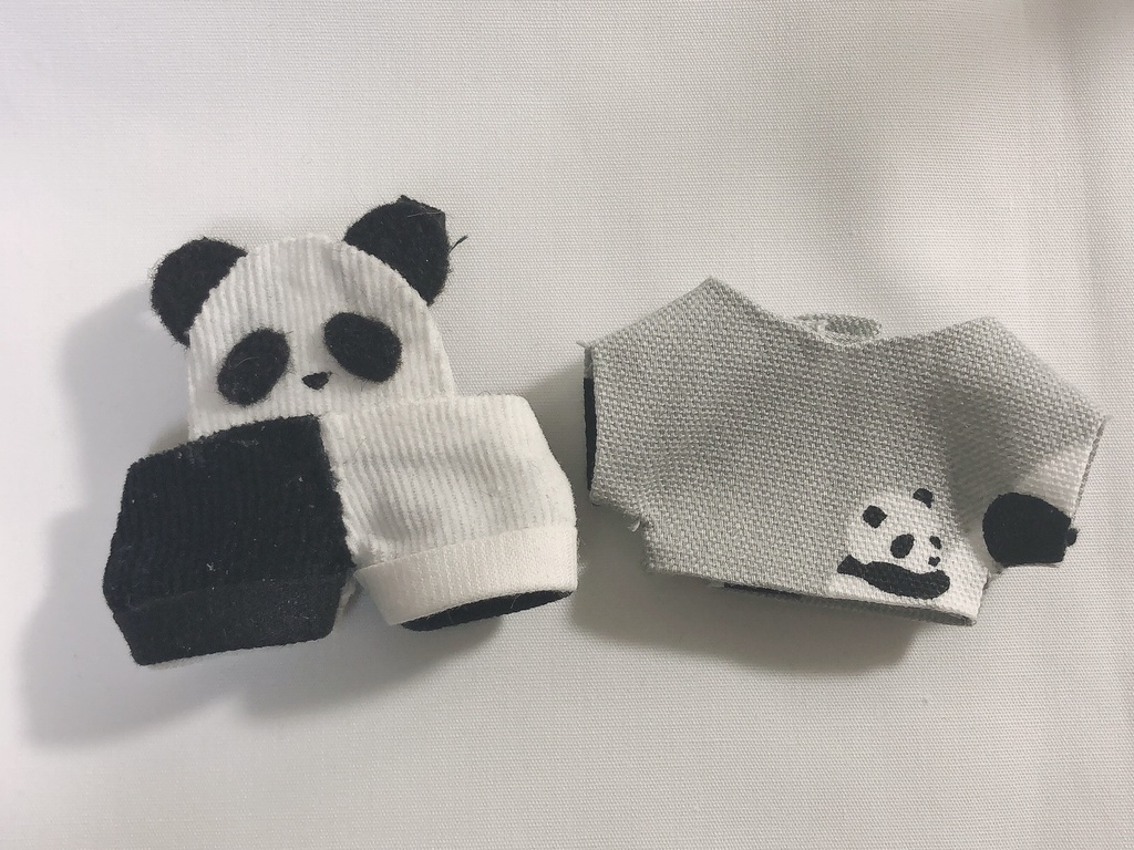 10cmぬいぐるみと12cmぬいぐるみ用 パンダサロペット