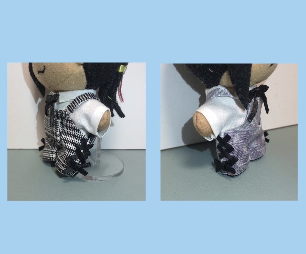 10cm 12cm ぬいぐるみ用 量産型風 編み上げリボンサロペットセット